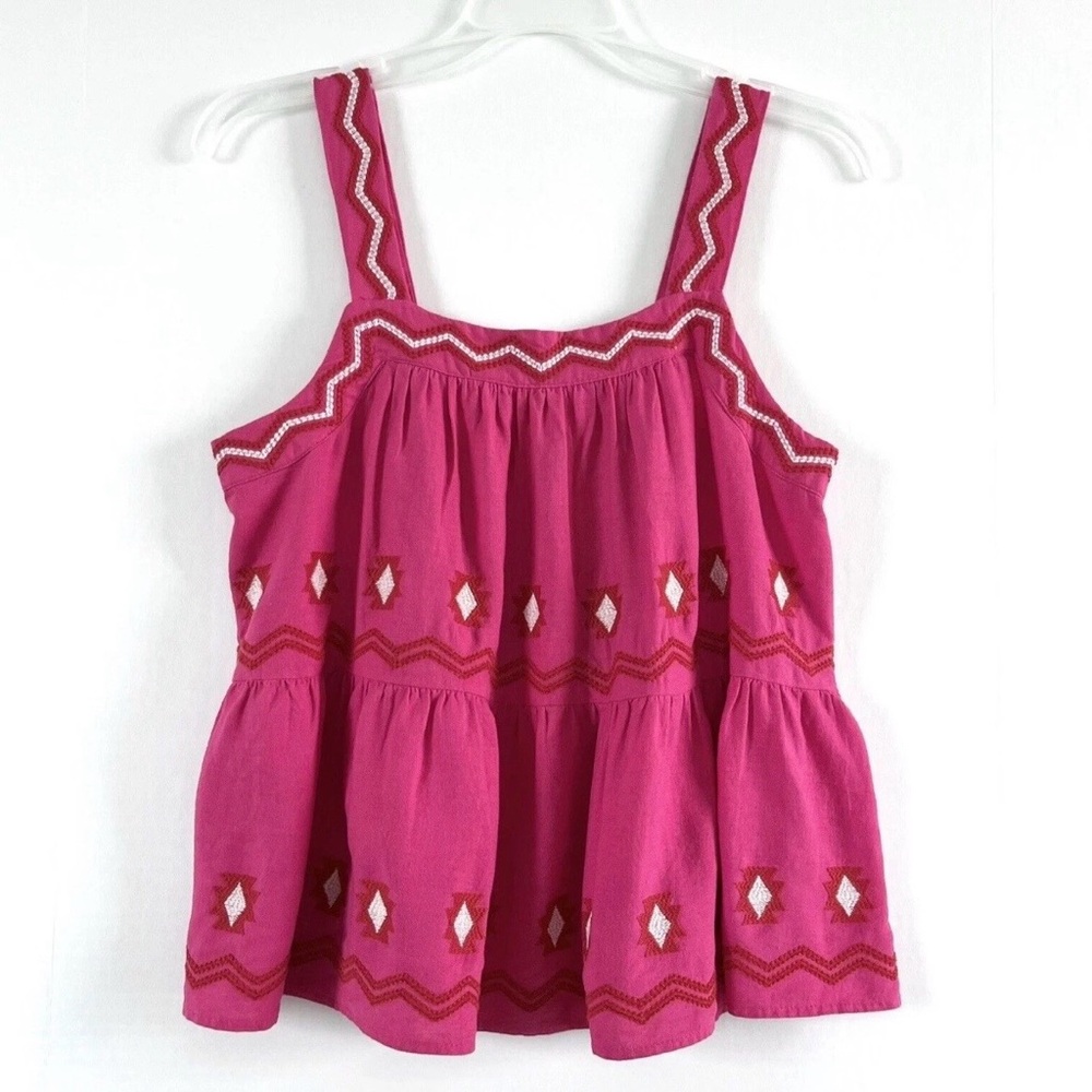 Ann Taylor Loft Women Sleeveless Linen Blend Tank Top Pink Size XS Petite NWT